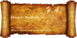 Haupt András névjegykártya